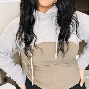 Light Gray Cropped Hoodie